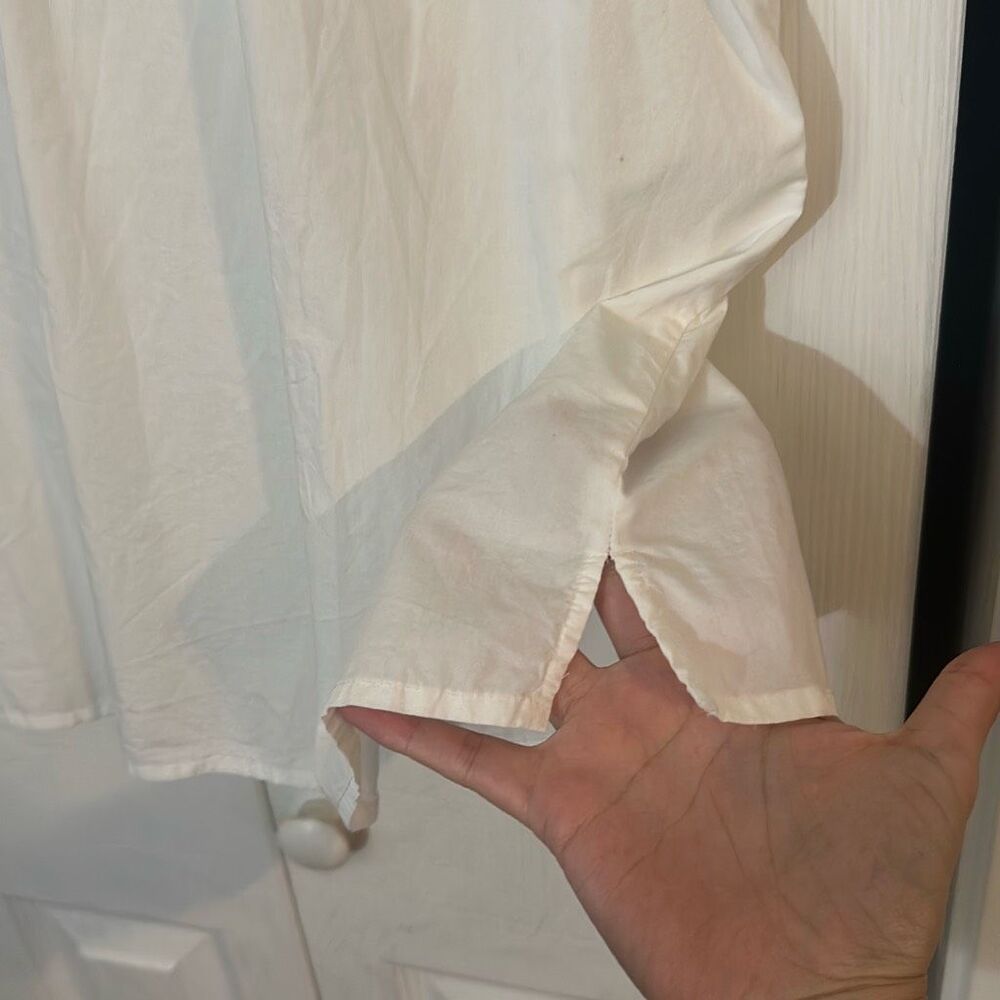 J. Crew Women's Cotton Sleeveless Keyhole Tie Back Ruffle Blouse Top White Small - Picture 8 of 9